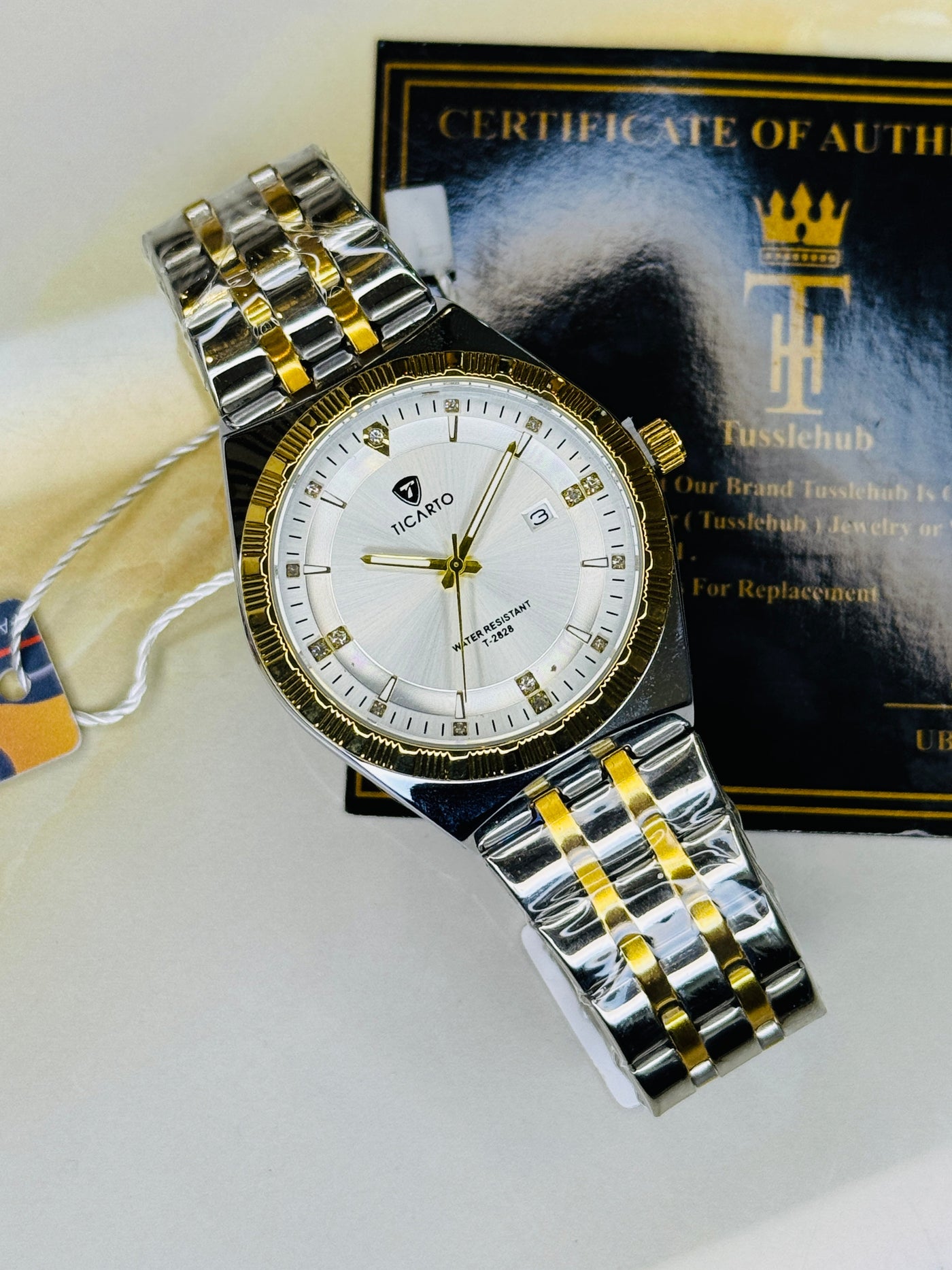 Two Tone White Dial Ticarto Diamond Watch