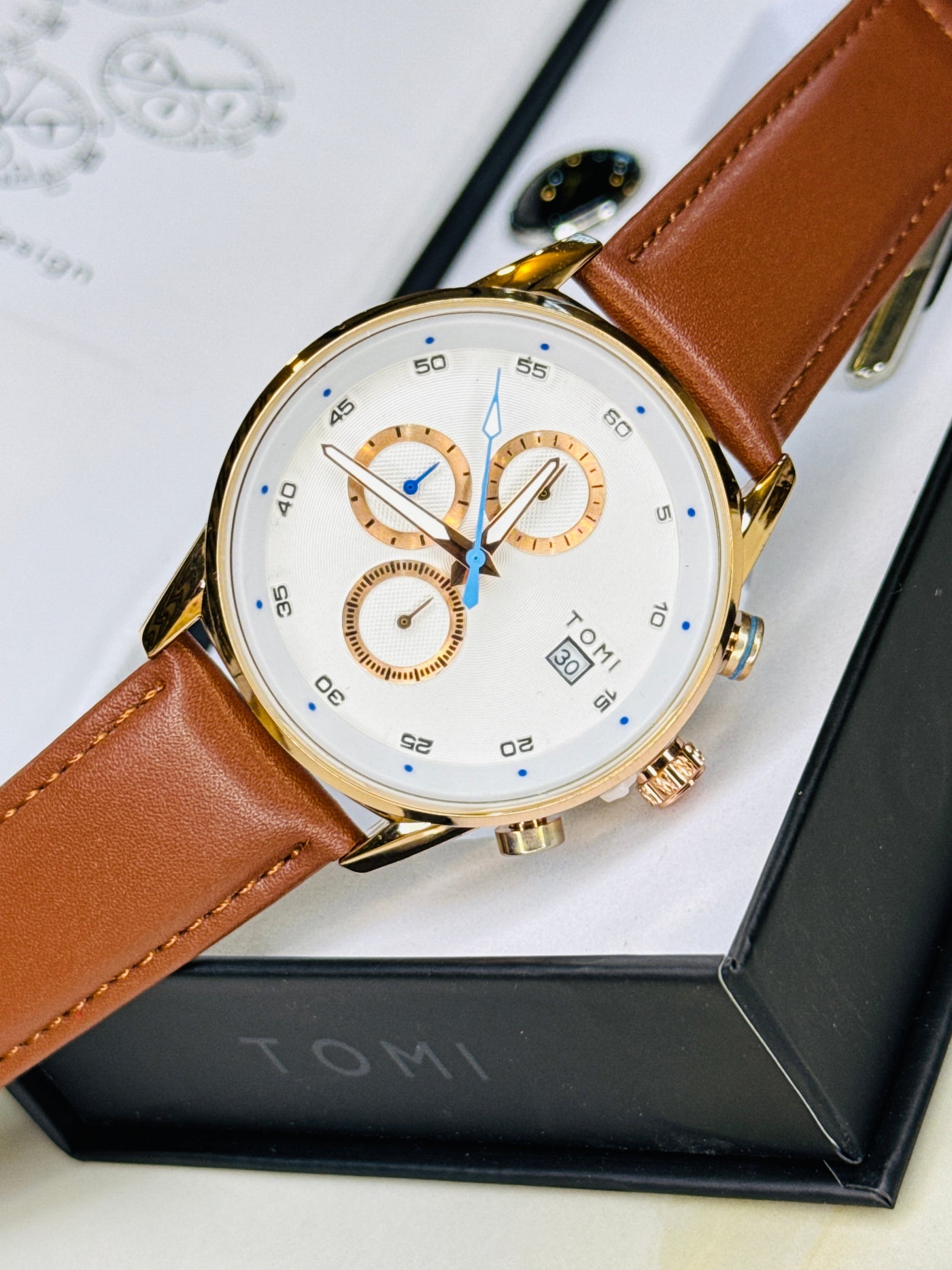 Tomi S6C Brown Rose Gold Gift Set Watch