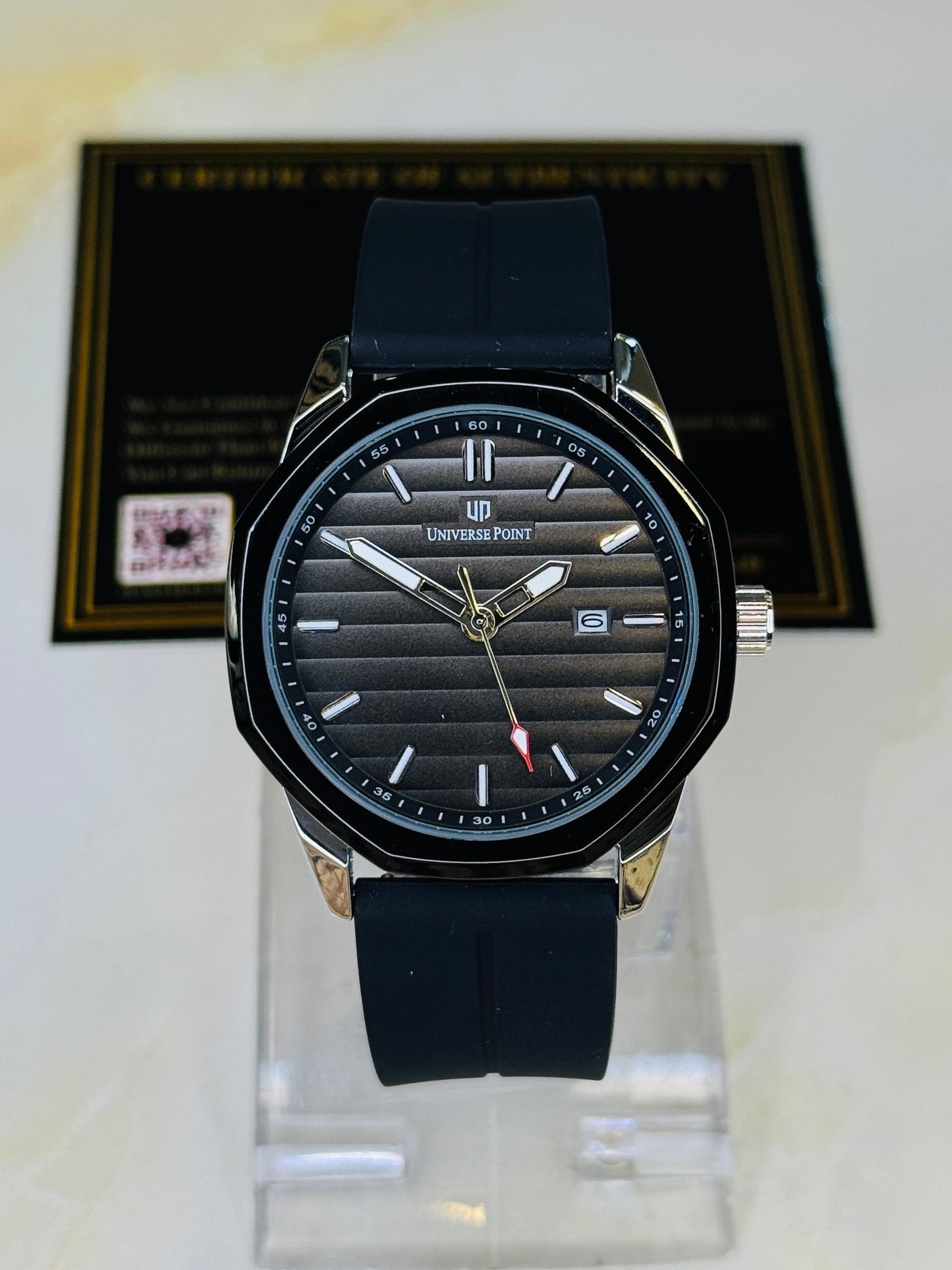 All Black Universe Octa Magnet Strap Watch