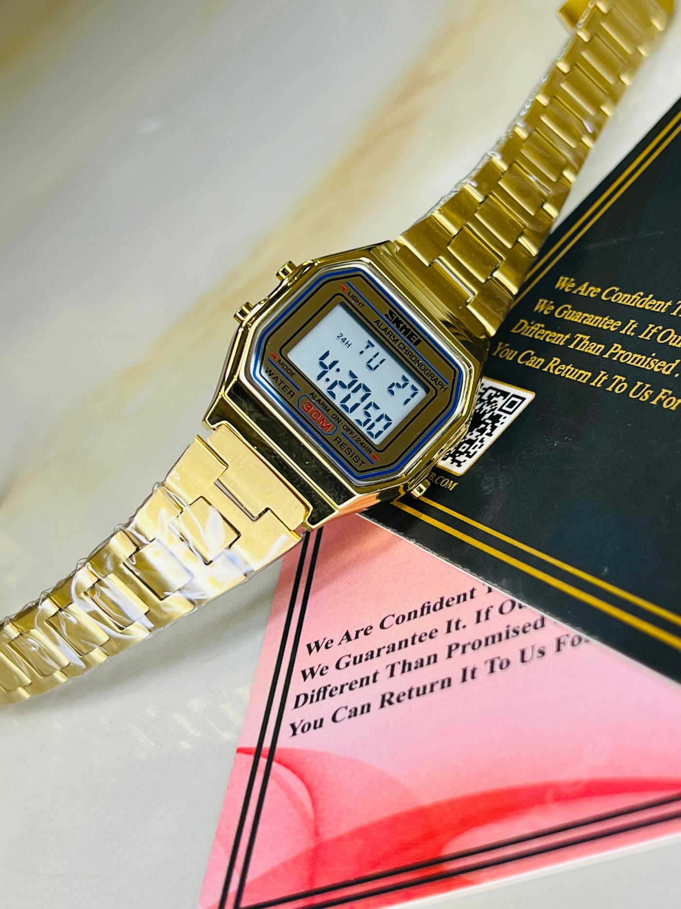 Gold Skmei Digital Watch For Her