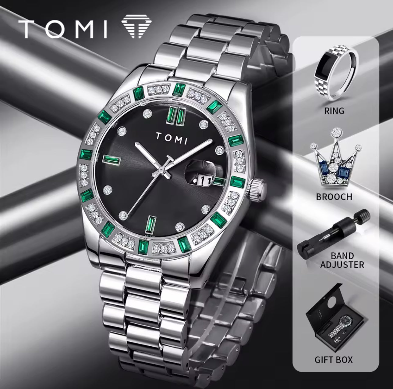 Tomi S3 Zircon Gift Set Premium Watch