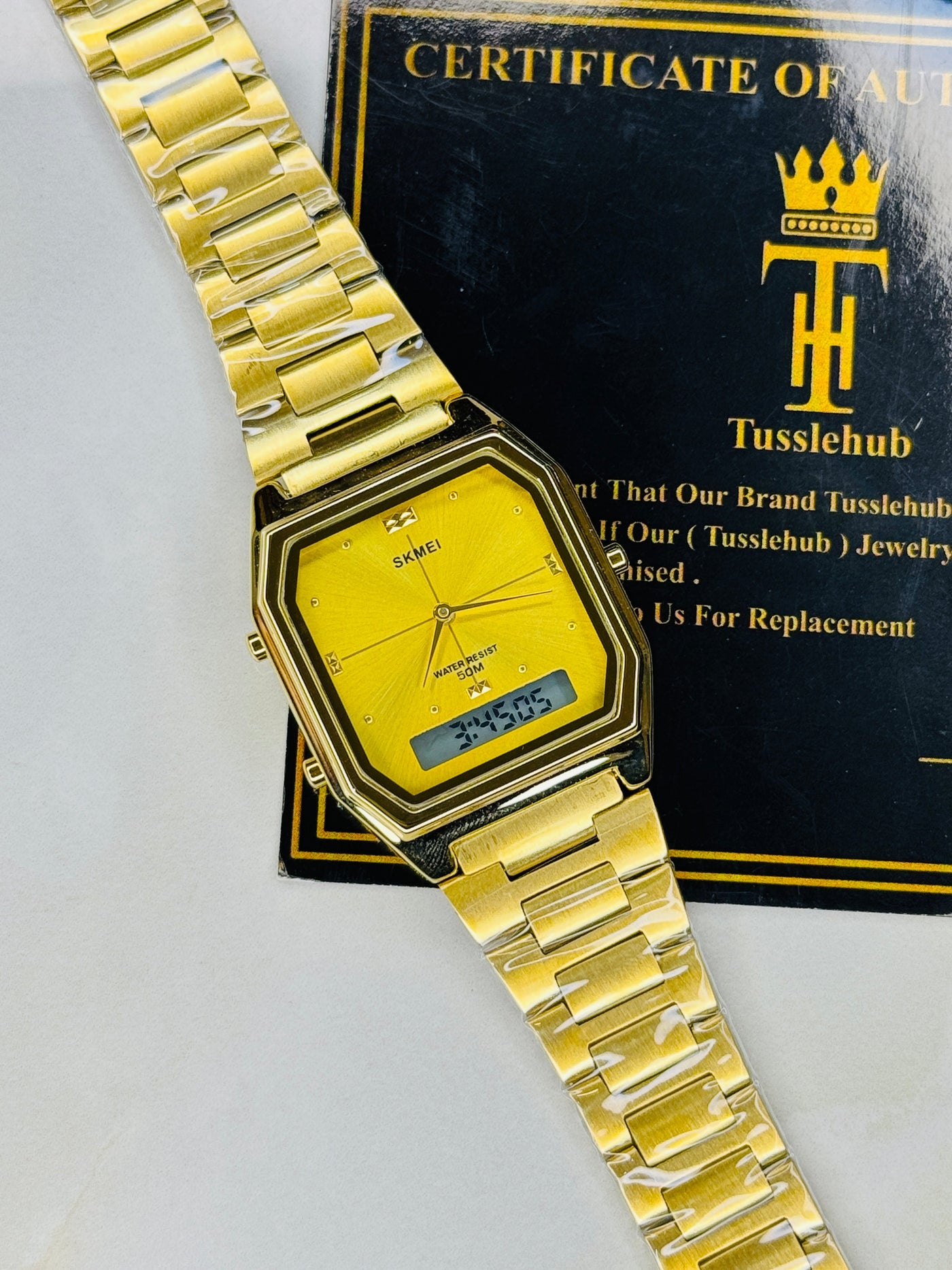 Gold Skmei Dual Time Watch For Her