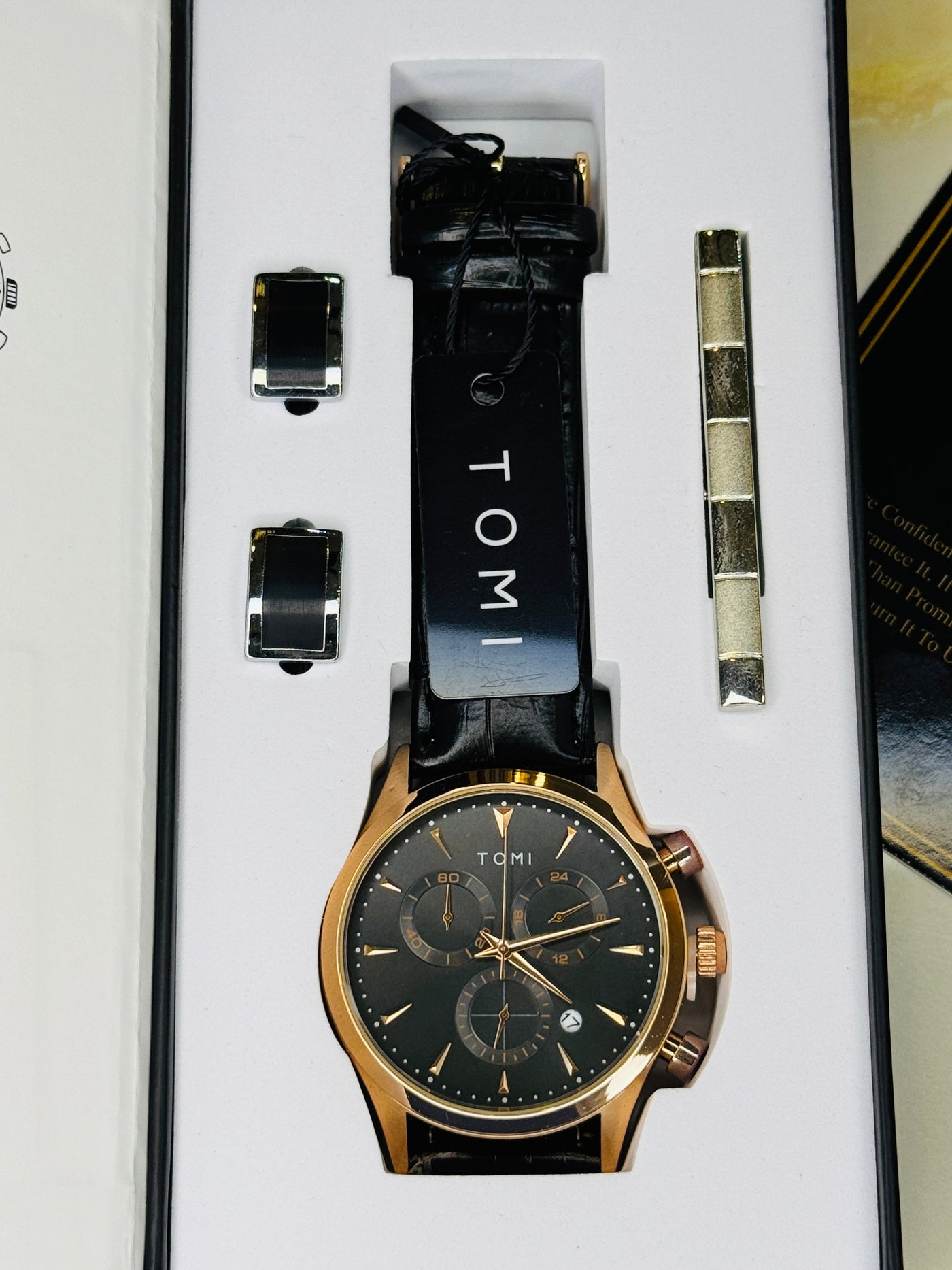 Tomi S6A Black Rose Gold Gift Set Watch