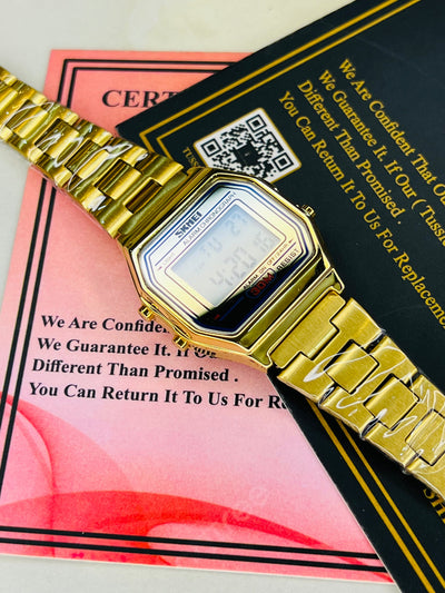 Gold Skmei Digital Watch For Her