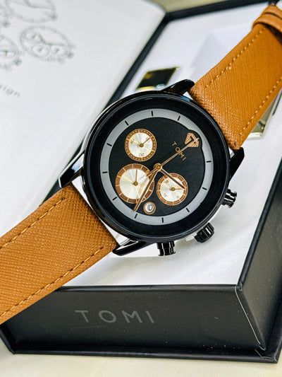 Tomi S6B Brown Black Gift Set Watch