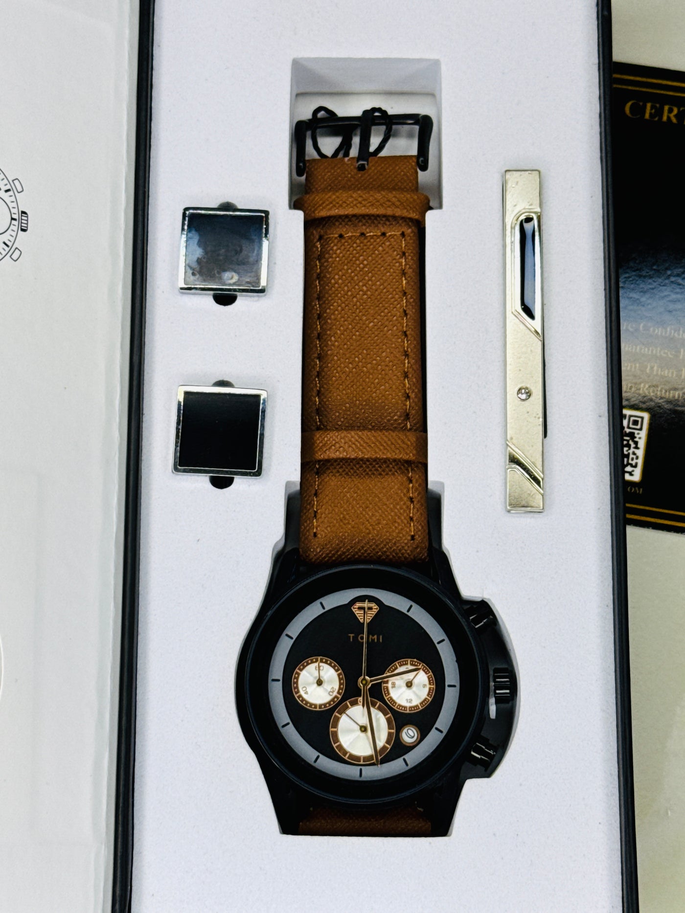 Tomi S6B Brown Black Gift Set Watch