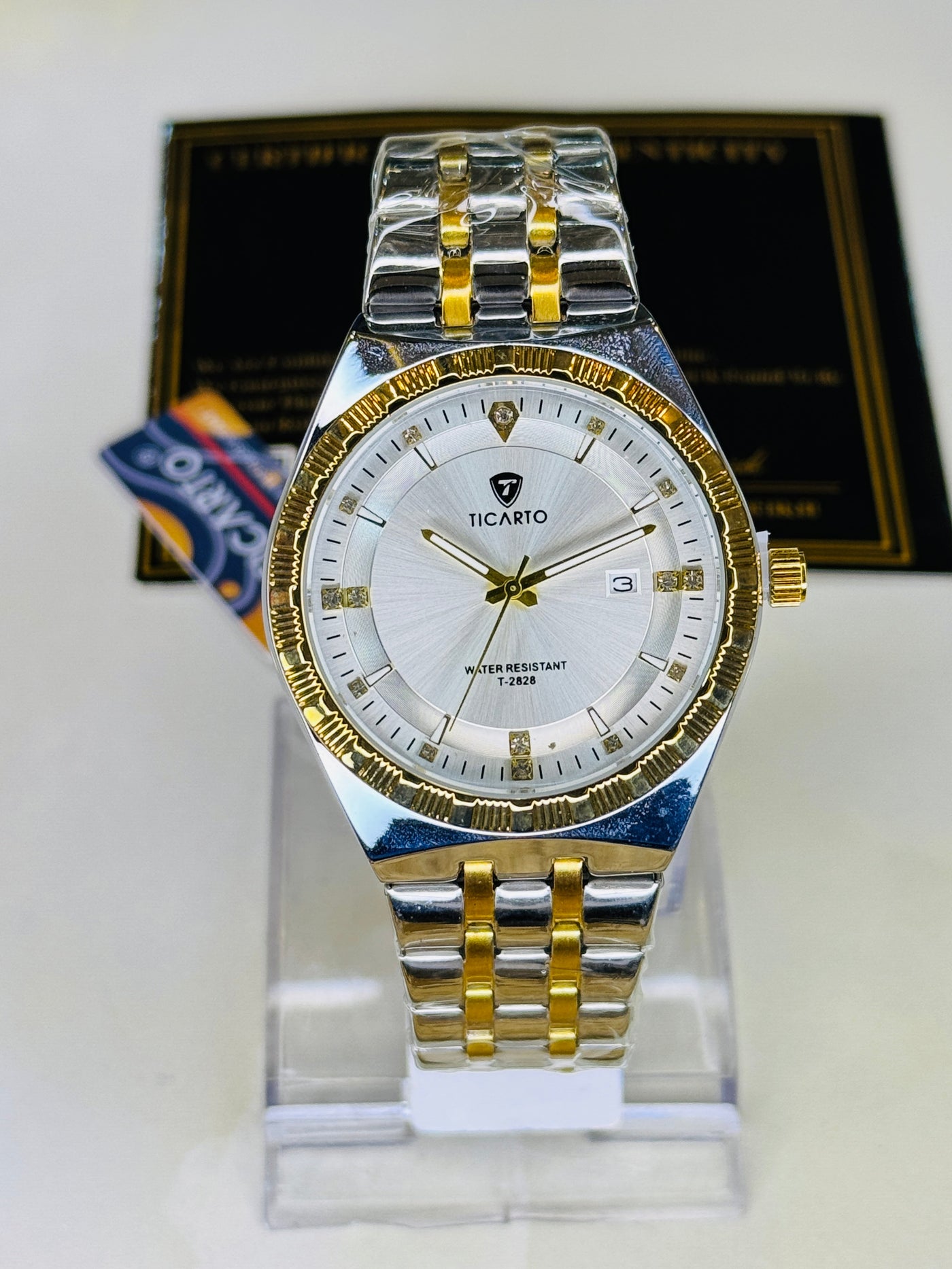 Two Tone White Dial Ticarto Diamond Watch