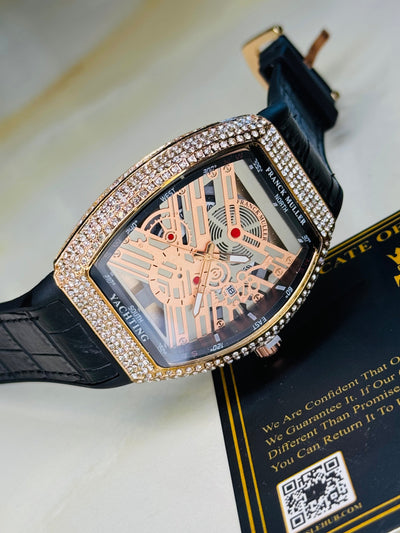 Black Rose Gold Iced Frank Muller Watch