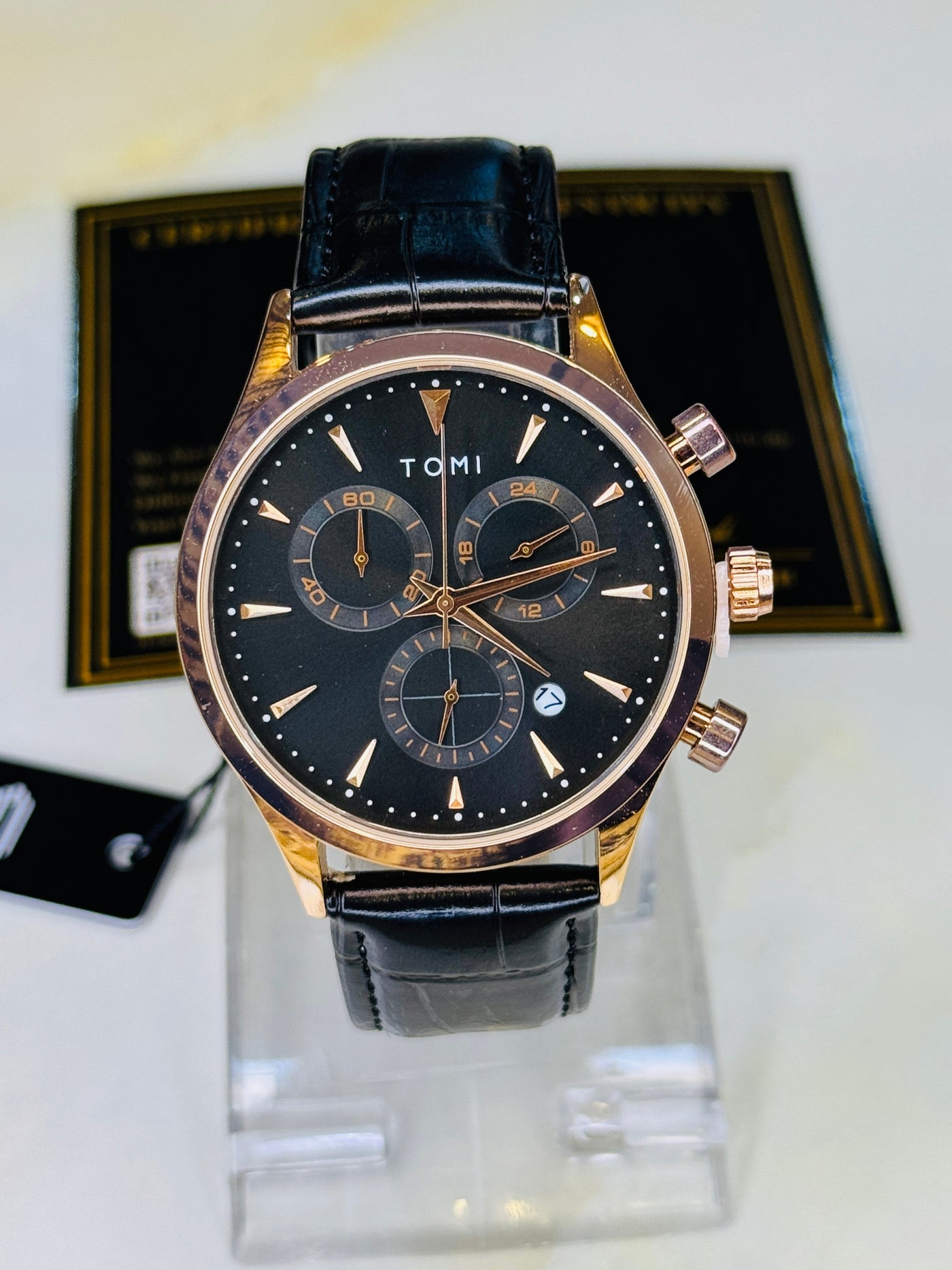 Tomi S6A Black Rose Gold Gift Set Watch