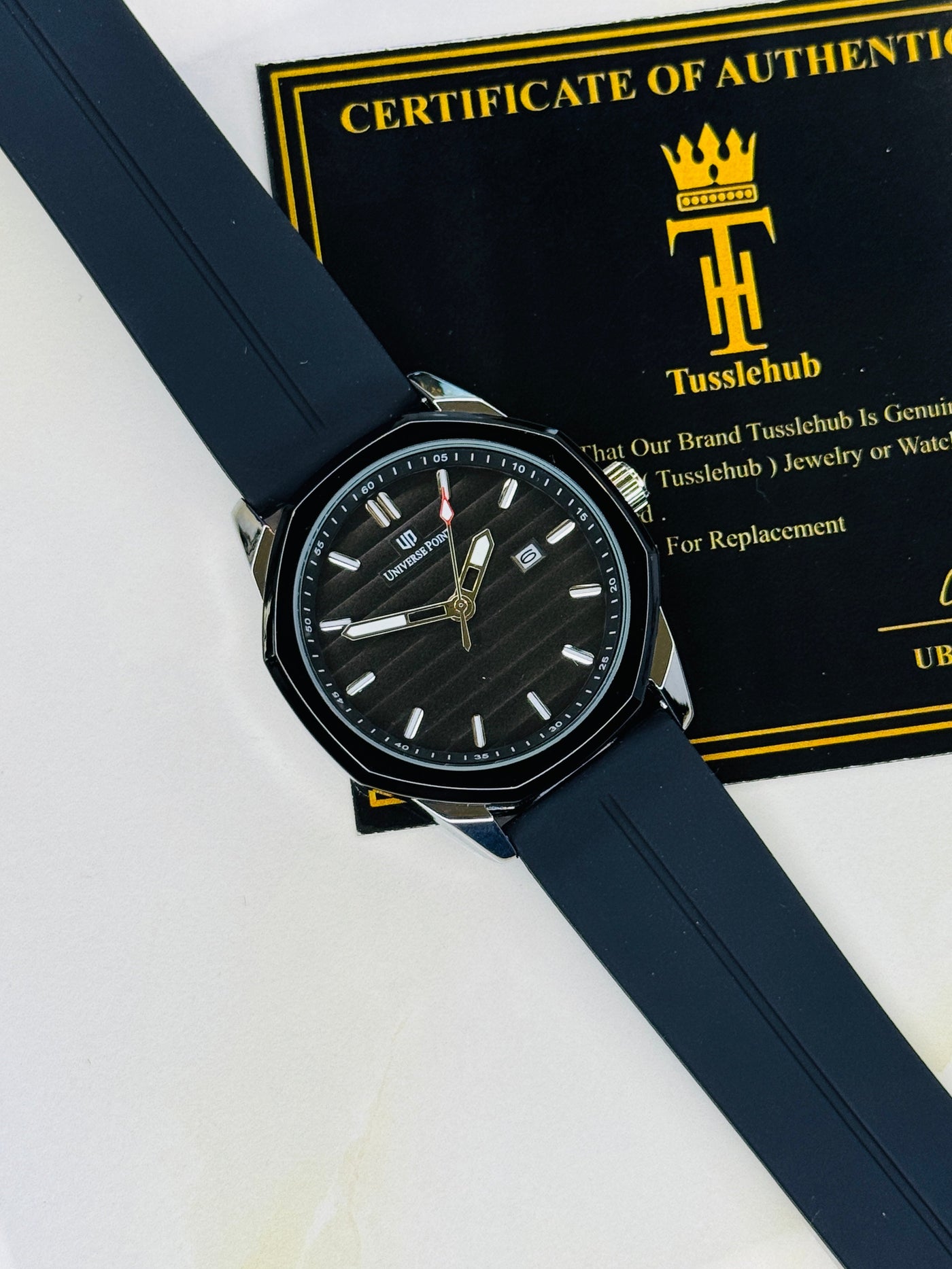 All Black Universe Octa Magnet Strap Watch