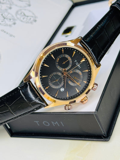 Tomi S6A Black Rose Gold Gift Set Watch