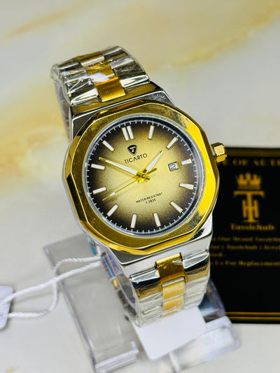 Two Tone Gold Dial Ticarto Nautilus Watch