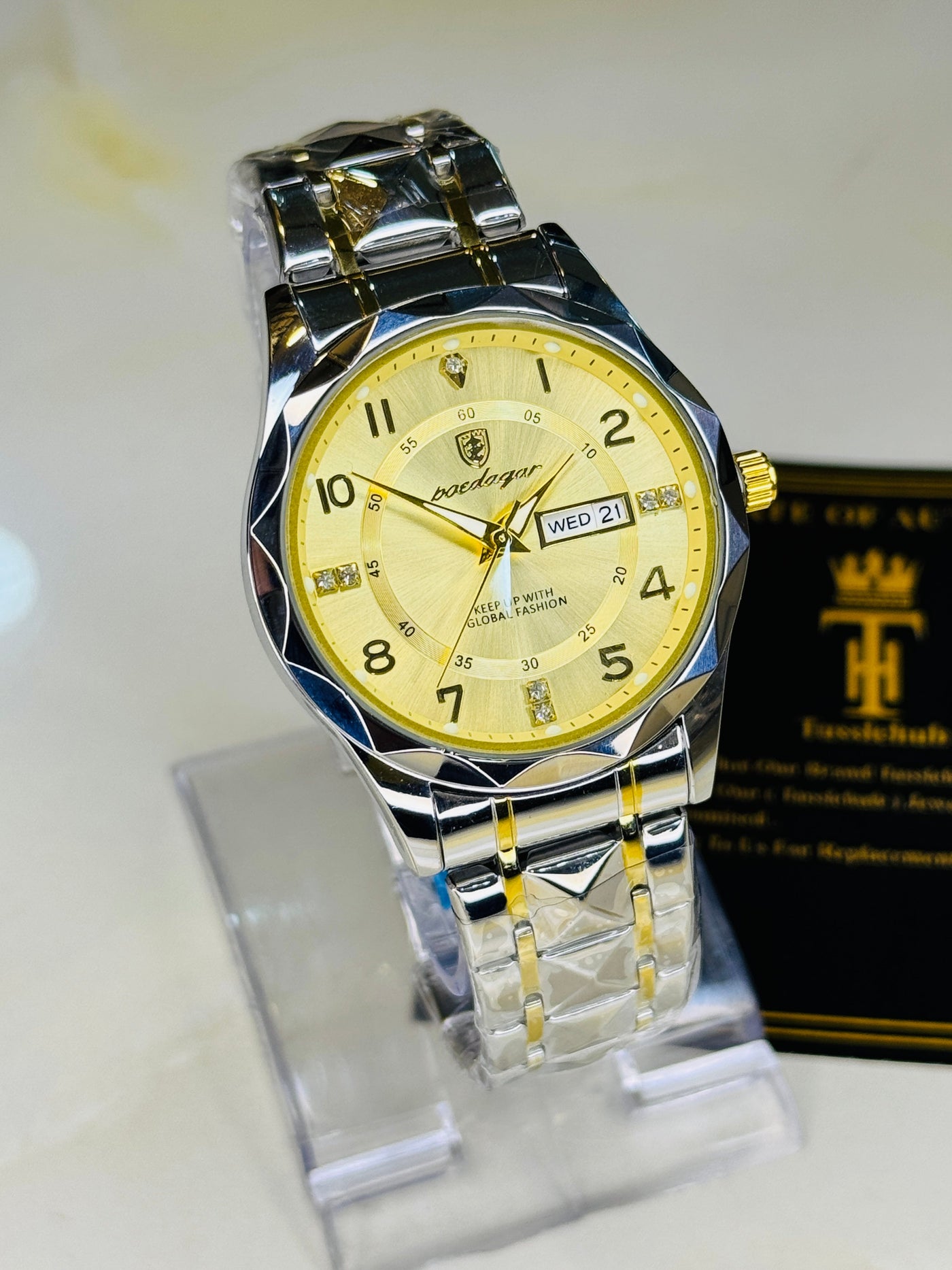 Two Tone Gold Poedagar Prism Dial Watch