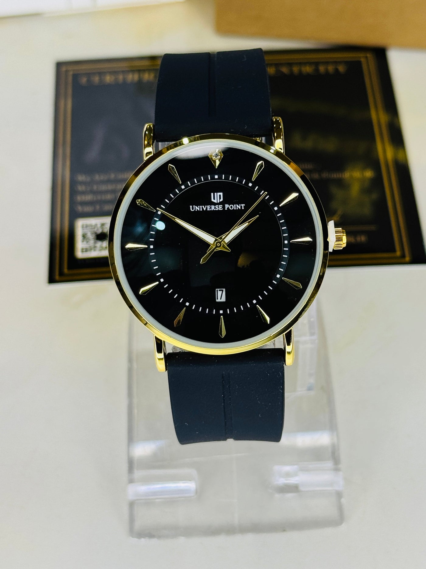 Black Gold Black Slim Balloon Universe Point Watch