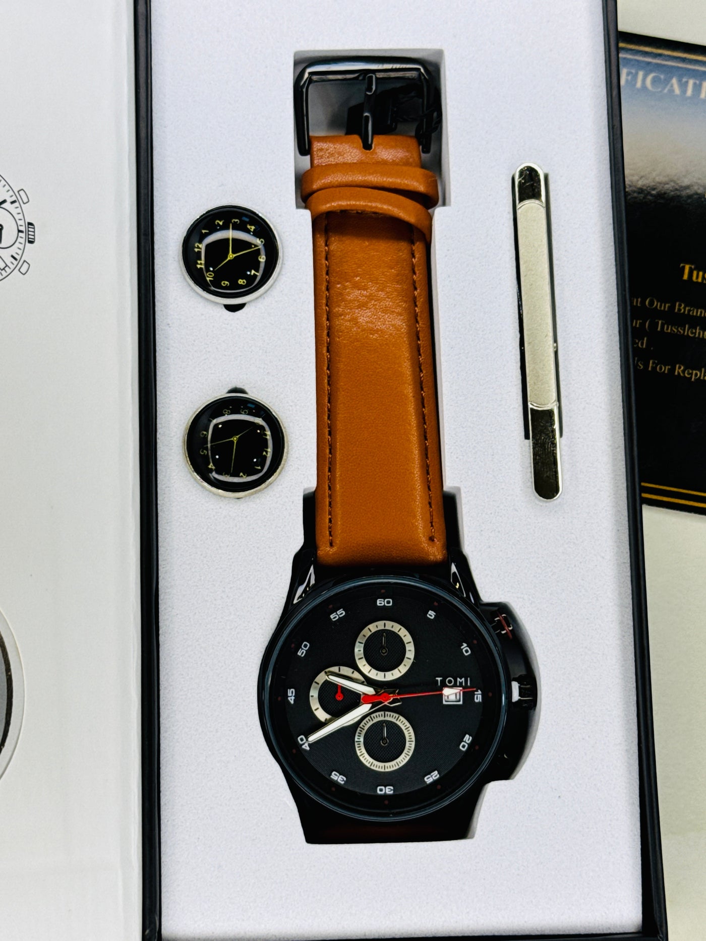 Tomi S6C Brown Black Gift Set Watch