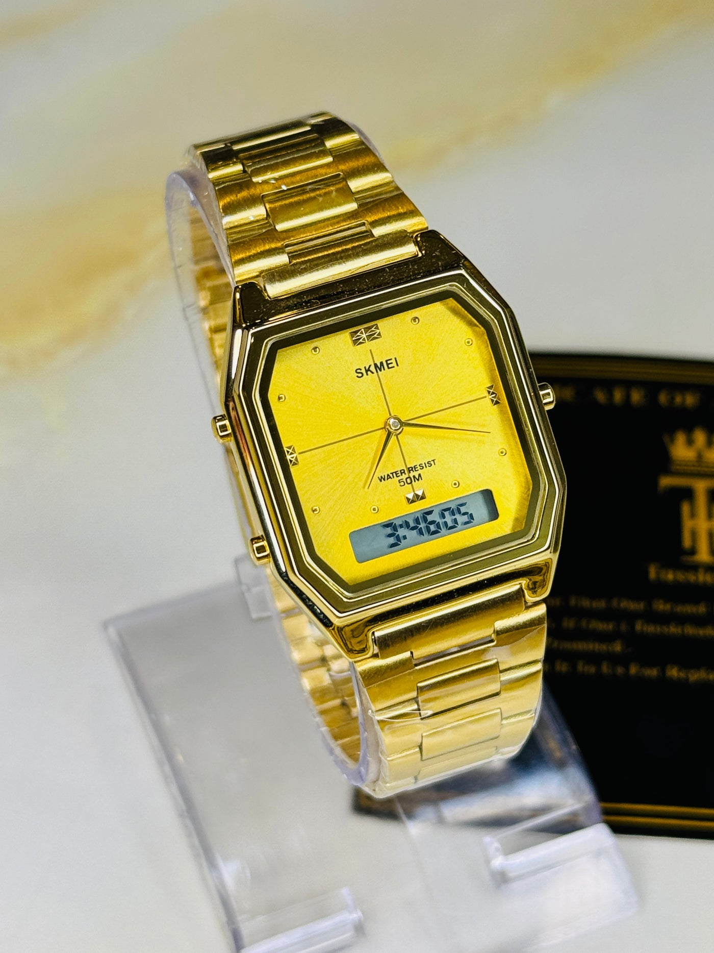 Gold Skmei Dual Time Watch For Her