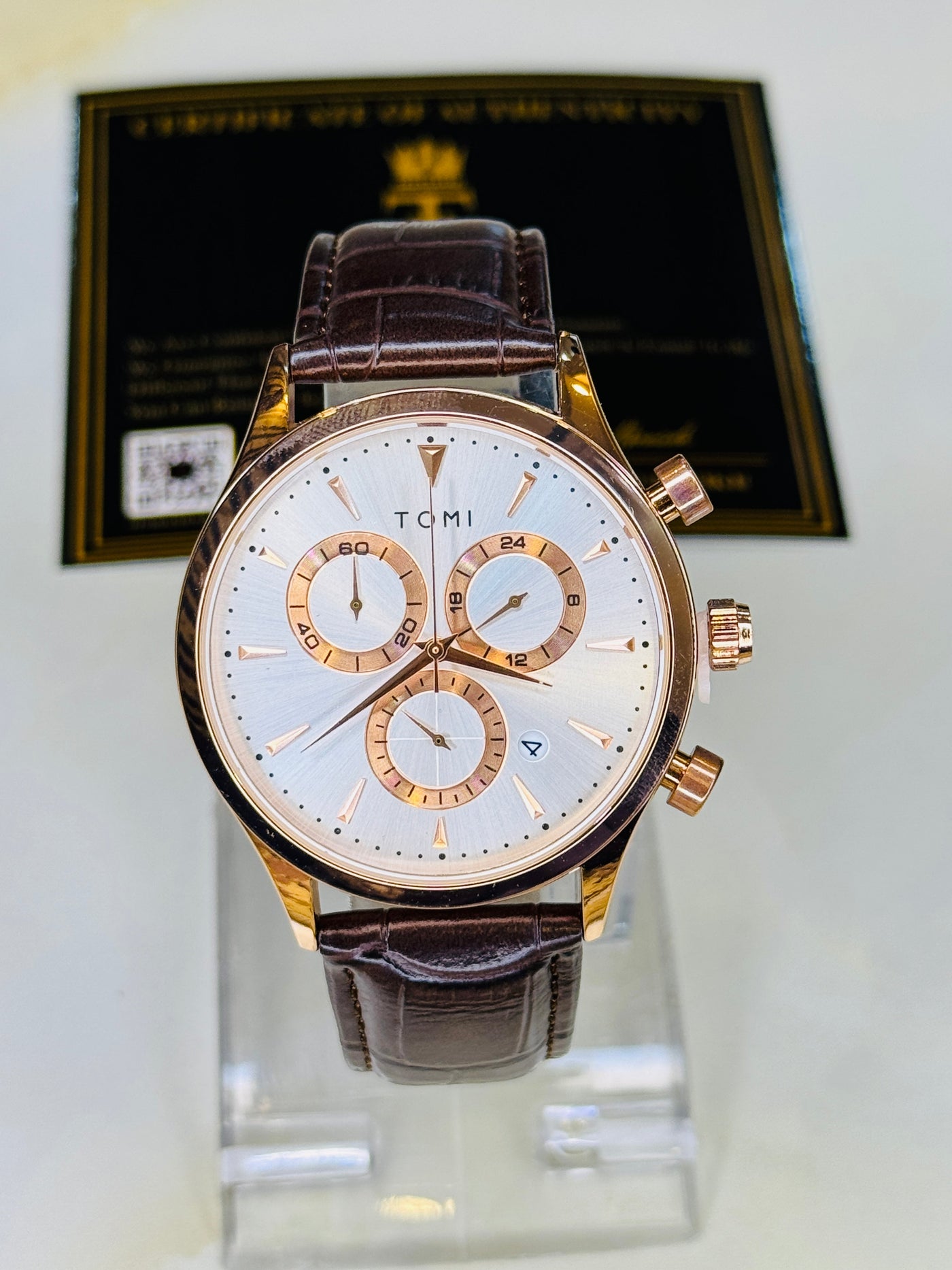 Tomi S6A Coffee Rose Gold Gift Set Watch