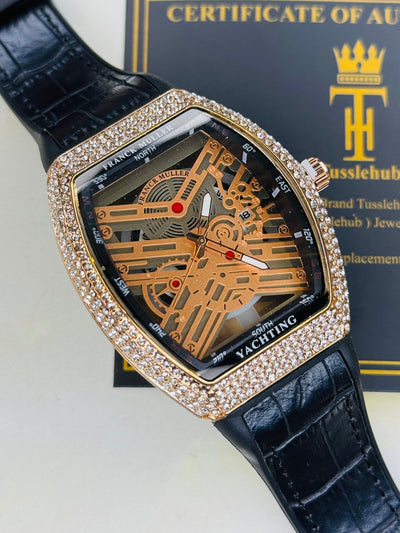 Black Rose Gold Iced Frank Muller Watch