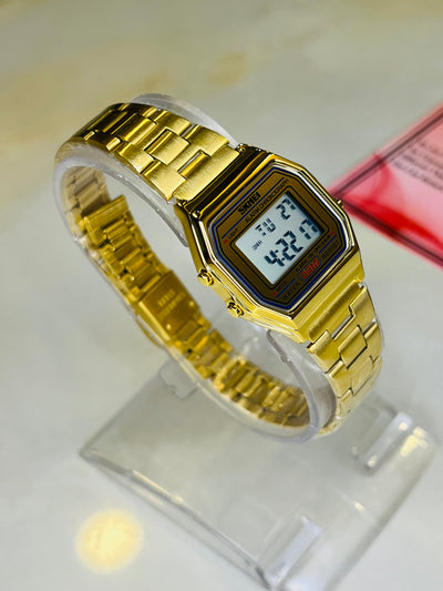 Gold Skmei Digital Watch For Her