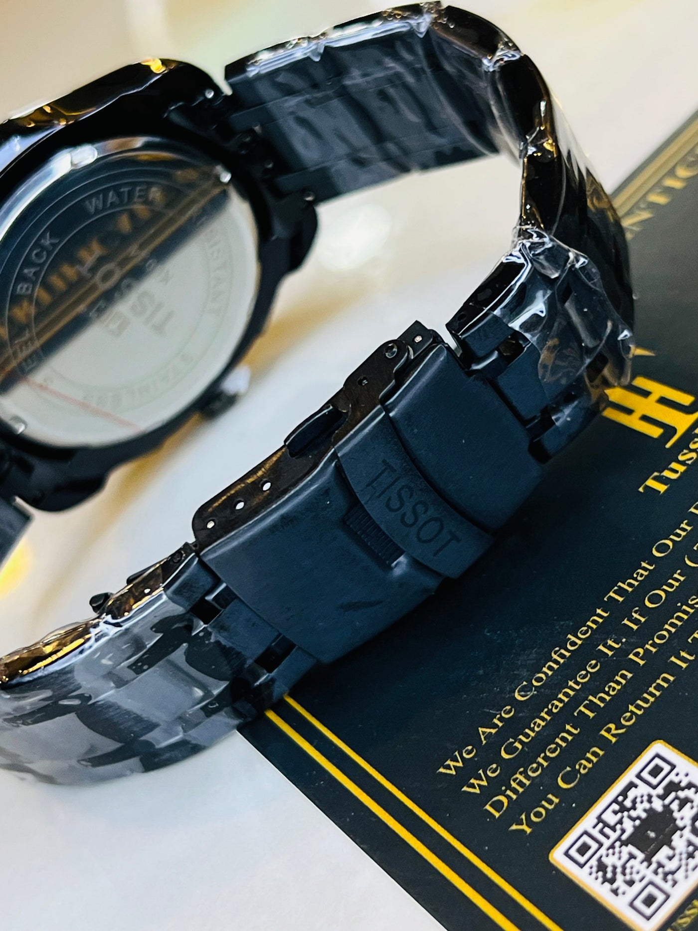 All Black 1853 Chain Strap Chronograph Watch