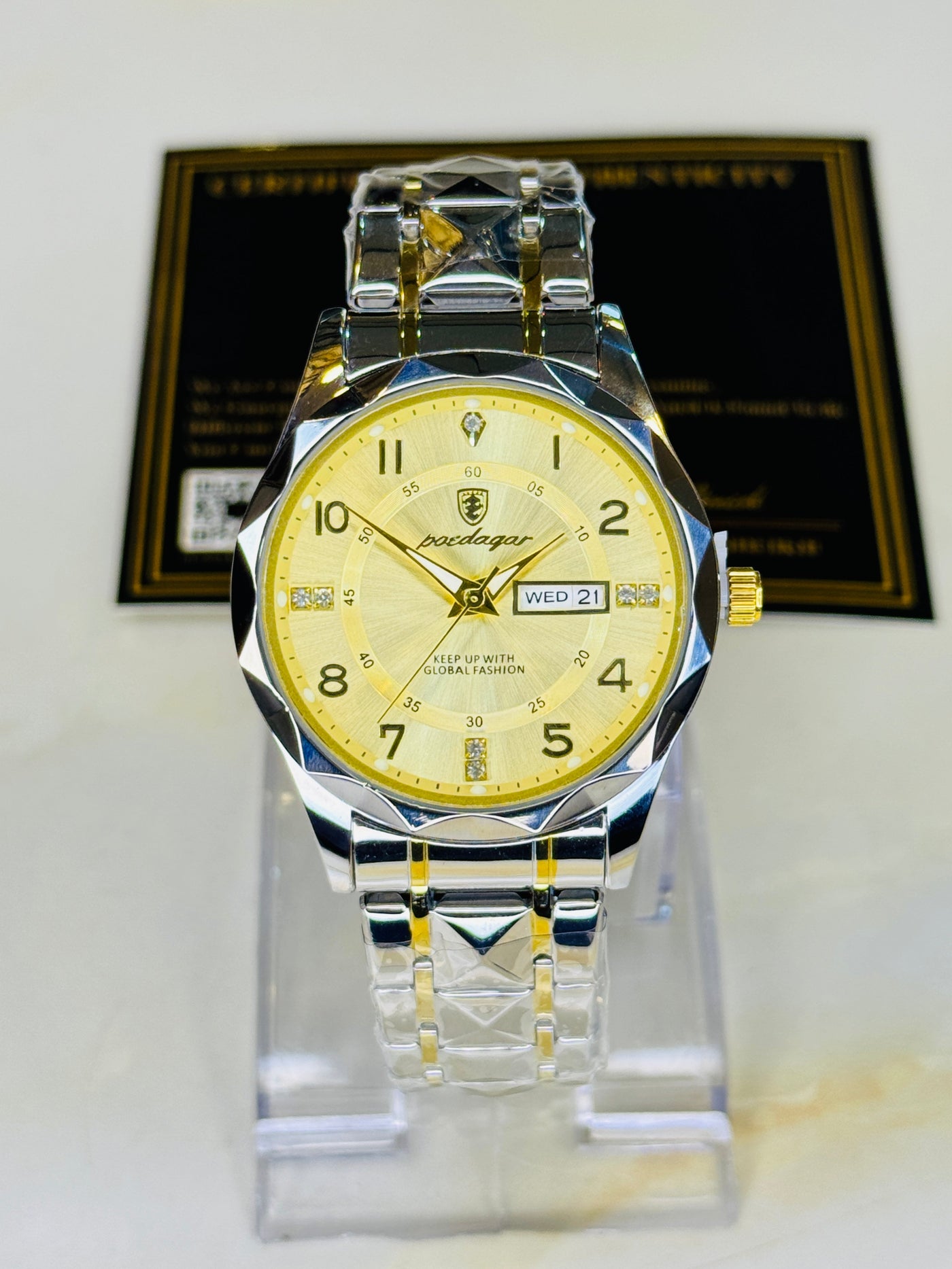 Two Tone Gold Poedagar Prism Dial Watch