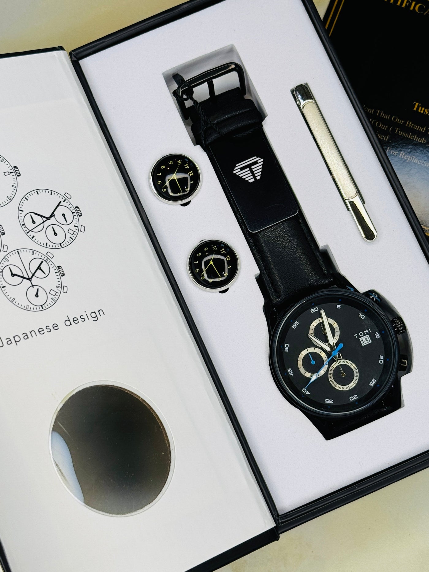 Tomi S6C All Black Gift Set Watch