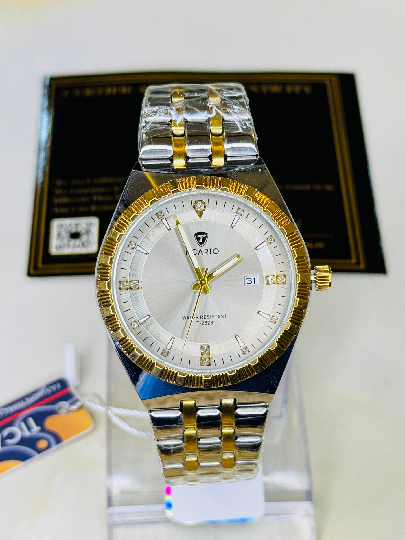 Two Tone Grey Dial Ticarto Diamond Watch