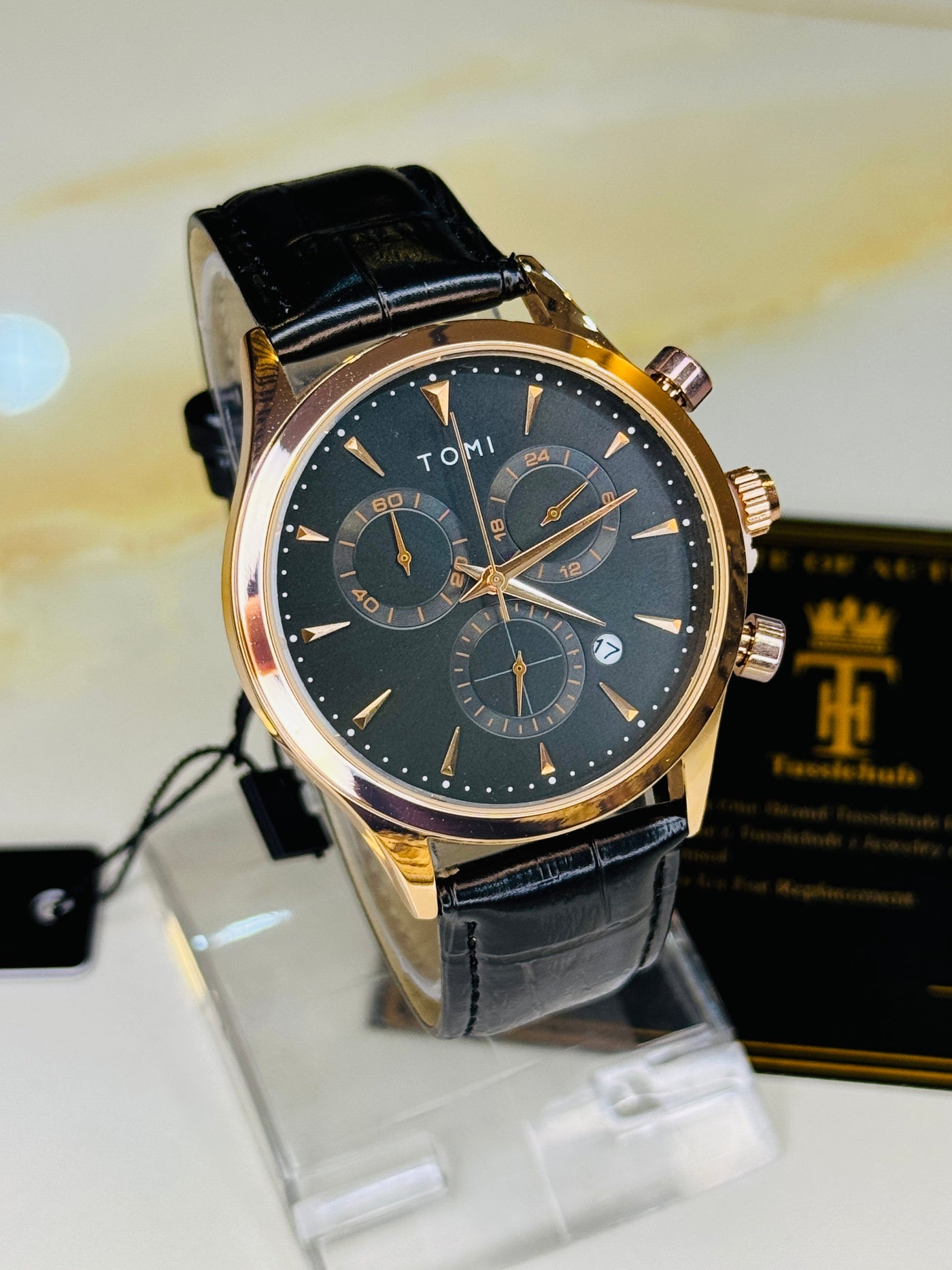 Tomi S6A Black Rose Gold Gift Set Watch