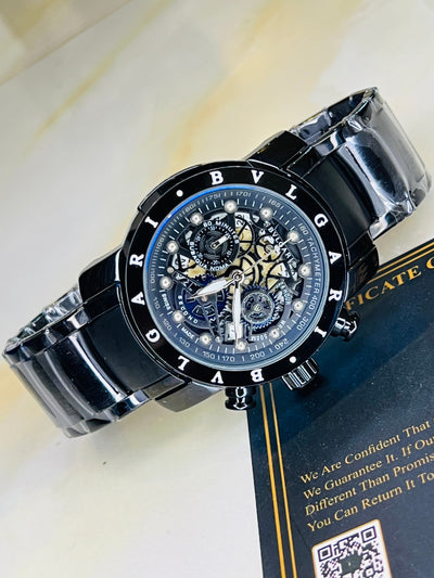 All Black Bvlgari Chronograph Watch