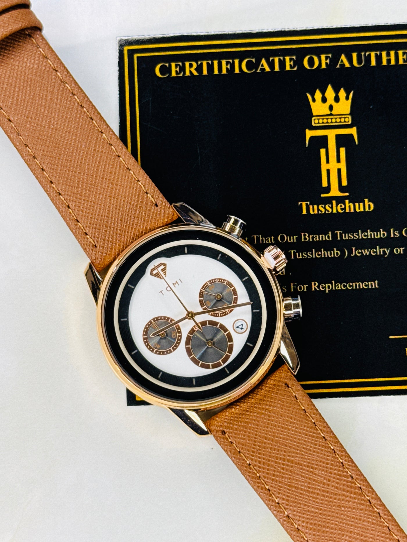 Tomi S6B Brown Rose Gold Gift Set Watch